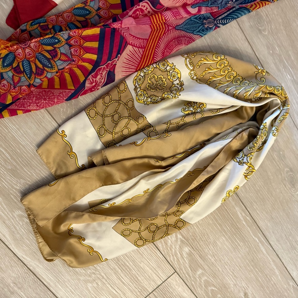 Bundle 3 Colorful Patterned Scarves purse accessories headband bandeau Bandana - Picture 3 of 6